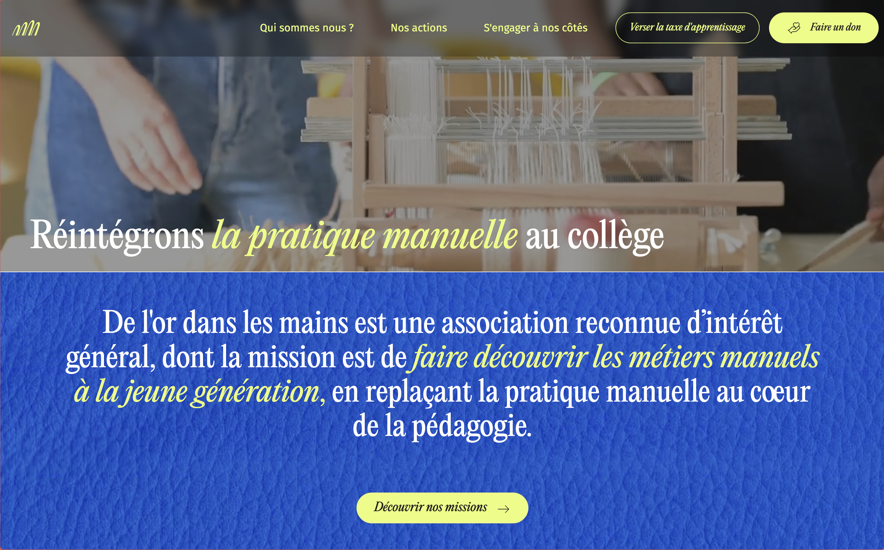 De l’Or Dans Les Mains · Website